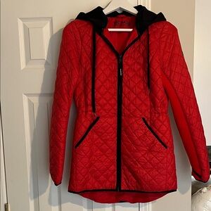 Michael Kors Red and Black Quilted Jacket